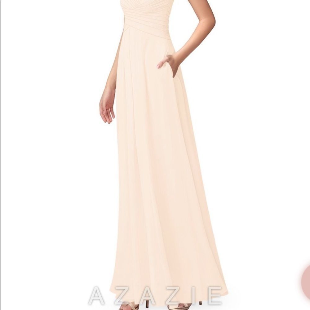 Azazie Cecilia pearl pink size A6 bridesmaid dress NWT